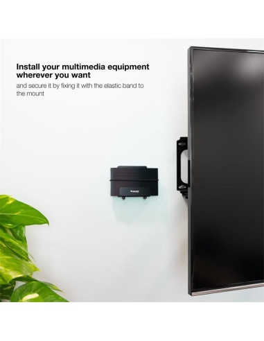 SOPORTE DE PARED UNIVERSAL TOOQ PARA ROUTER MINI PC MULTIMEDIA 5KG BLACK