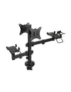 SOPORTE DE MESA TOOQ MONITOR + IMPRESORA + TERMINAL 17-32 2 BRAZOS BLACK