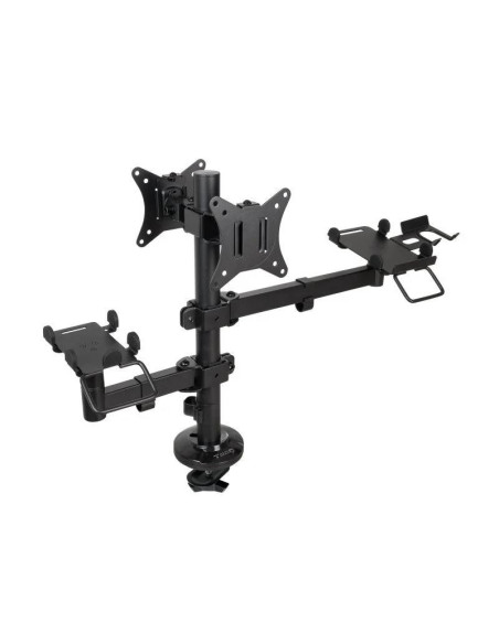 SOPORTE DE MESA TOOQ MONITOR + IMPRESORA + TERMINAL 17-32 2 BRAZOS BLACK