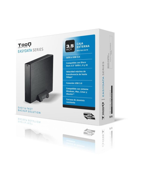 CAJA EXTERNA TOOQ HDD 3.5 USB 3.0 BLACK