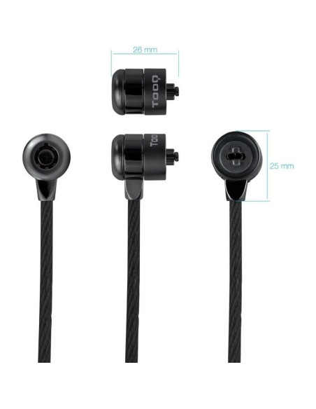 CABLE SEGURIDAD TOOQ PORTATIL CON LLAVE 1.5M BLACK
