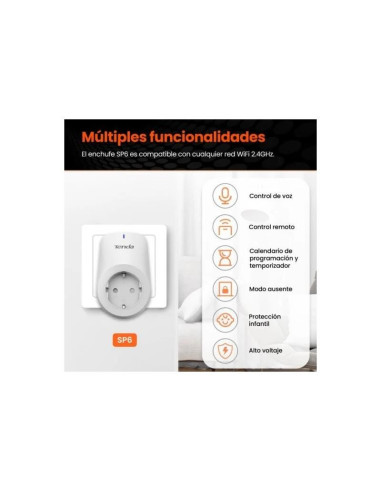 ENCHUFE INTELIGENTE TENDA SP6 WIFI 2.4GHZ ( PACK 2 UNIDADES )
