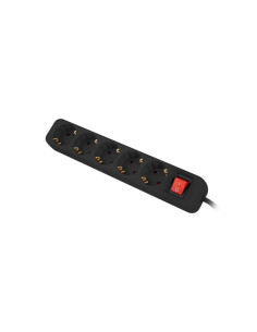 REGLETA LANBERG 5 SCHUKOS CON PROTECCION 3M BLACK
