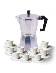 CAFETERA 9 TAZAS ALUMINIO ANTIADHERENTE MUVIP
