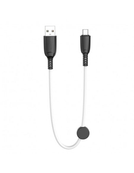 CABLE NB247 CARGA RAPIDA USB - MICRO USB | 6A | 25CM CON CLIP | BLANCO XO