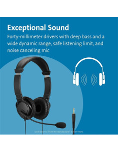 AURICULARES + MICROFONO KENSINGTON K33597WW HI-FI JACK 3.5MM BLACK 2