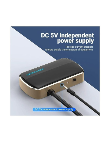 DUPLICADOR VENTION VGA MACHO - 2X VGA HEMBRA ALIMENTACION EXTERNA BLACK