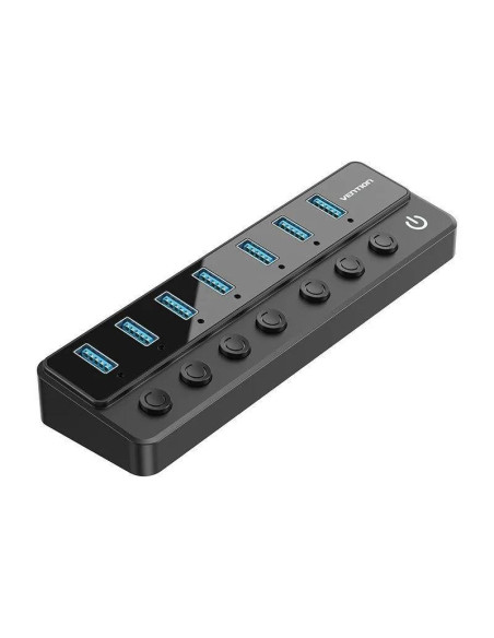 HUB VENTION USB 3.0 7 PUERTOS USB 3.0 INTERRUPTOR BLACK