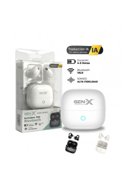 AURICULARES BLUETOOTH CON TRADUCCION CON IA BT8412 BLANCO