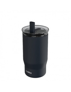 TAZA TERMO ACERO INOXIDABLE CON CAÑITA MIST BLACK QUOKKA