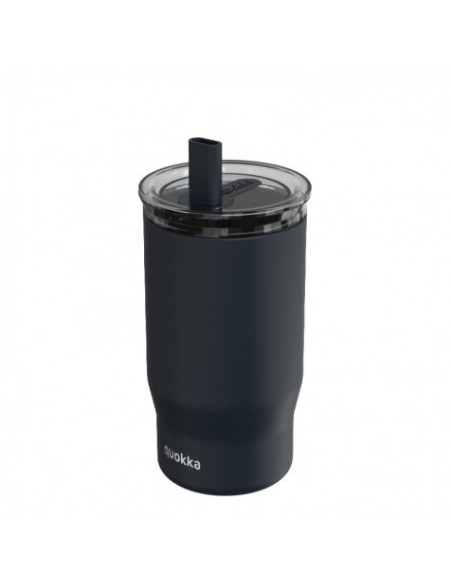 TAZA TERMO ACERO INOXIDABLE CON CAÑITA MIST BLACK QUOKKA