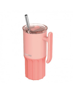TAZA TERMO ACERO INOX 720ML CON BASE SILICONA UMI PEACHY PINK QUOKKA