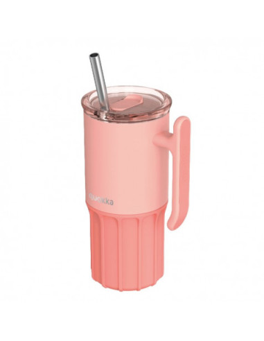 TAZA TERMO ACERO INOX 720ML CON BASE SILICONA UMI PEACHY PINK QUOKKA
