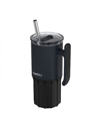 TAZA TERMO ACERO INOX 720ML CON BASE SILICONA UMI BLACK QUOKKA