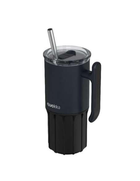 TAZA TERMO ACERO INOX 720ML CON BASE SILICONA UMI BLACK QUOKKA