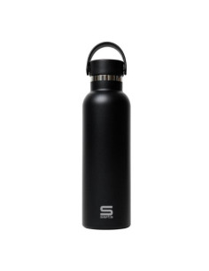 BOTELLA TERMO 600ML ACERO INOXIDABLE BASE SILICONA NEGRO SAFTA