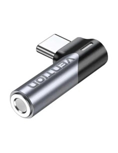 ADAPTADOR AUDIO VENTION USB-C/M - JACK 3.5MM/H ALUMINIO GREY/BLACK