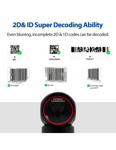 LECTOR AVPOS CODIGOS 1D +2D + QR M680 SOBREMESA USB