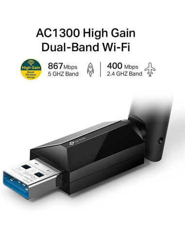 WIRELESS ADAPTADOR USB 3.0 TP-LINK ARCHER T3U PLUS AC1300