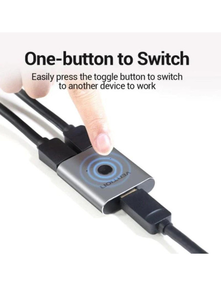 SWITCH/SPLITTER VENTION HDMI 2.0/H - X2 HDMI/H BIDIRECCIONAL 4K SILVER