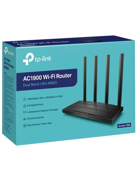 WIRELESS N ROUTER TP-LINK ARCHER C80 DUAL BAND AC1900