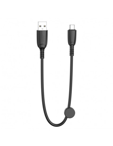 CABLE NB247 CARGA RAPIDA USB - MICRO USB | 6A | 25CM CON CLIP | NEGRO XO