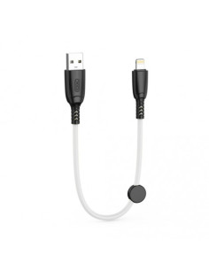 CABLE NB247 CARGA RAPIDA USB - LIGHTNING | 6A | 25CM CON CLIP | BLANCO XO