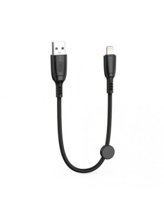 CABLE NB247 CARGA RAPIDA USB - LIGHTNING | 6A | 25CM CON CLIP | NEGRO XO