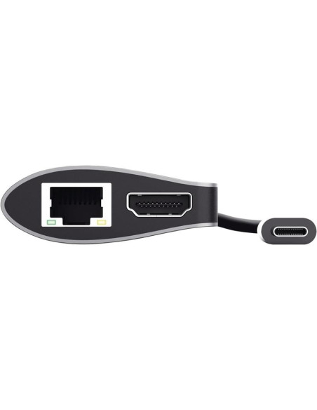 HUB TRUST DALYX USB-C 7 EN 1 HDMI USB-C USB MICRO SD RJ45 SILVER