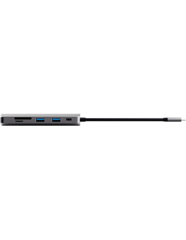 HUB TRUST DALYX USB-C 7 EN 1 HDMI USB-C USB MICRO SD RJ45 SILVER