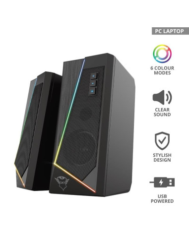 ALTAVOCES TRUST GAMING GTX 609 ZOXA RGB 2.0 SPEAKERSET