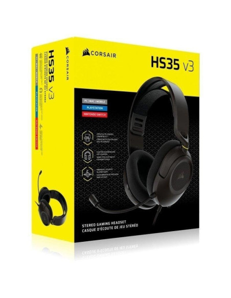 AURICULARES + MICROFONO GAMING CORSAIR HS35 V3 USB HEADSET 7.1 BLACK