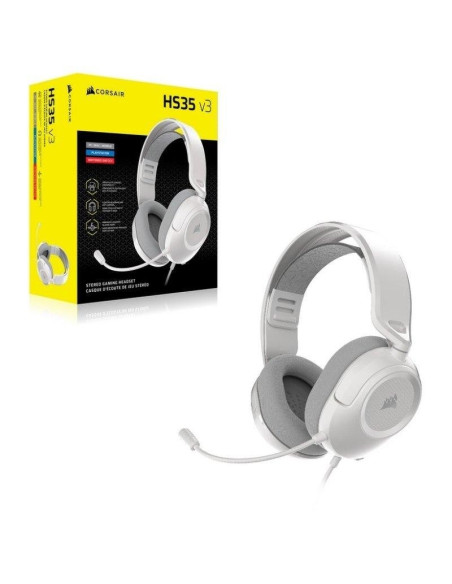 AURICULARES + MICROFONO GAMING CORSAIR HS35 V3 USB HEADSET 7.1 WHITE