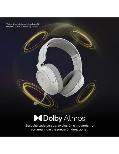 AURICULARES + MICROFONO GAMING CORSAIR HS35 V3 WIRELESS HEADSET 7.1 WHITE