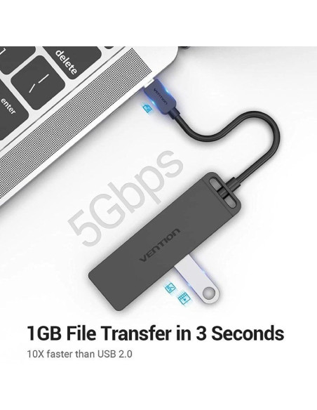 HUB VENTION USB-C 5 EN 1 MICRO USB PD X4 USB-A BLACK