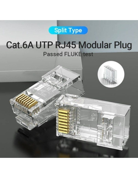 CONECTOR BOLSA 10UD RJ45 VENTION MACHO CAT6A UTP