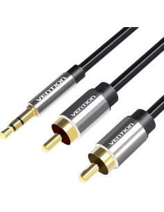 CABLE ESTEREO VENTION JACK 3.5/M - 2X RCA/M 2M BLACK