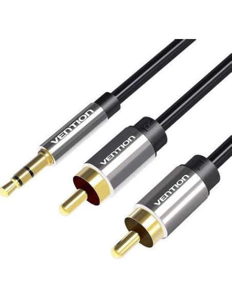 CABLE ESTEREO VENTION JACK 3.5/M - 2X RCA/M 2M BLACK