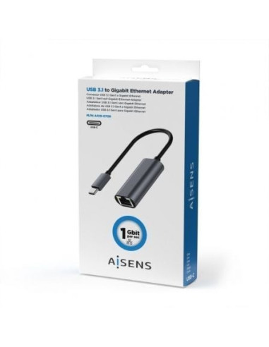 ADAPTADOR AISENS USB-C A ETHERNET GIGA GREY