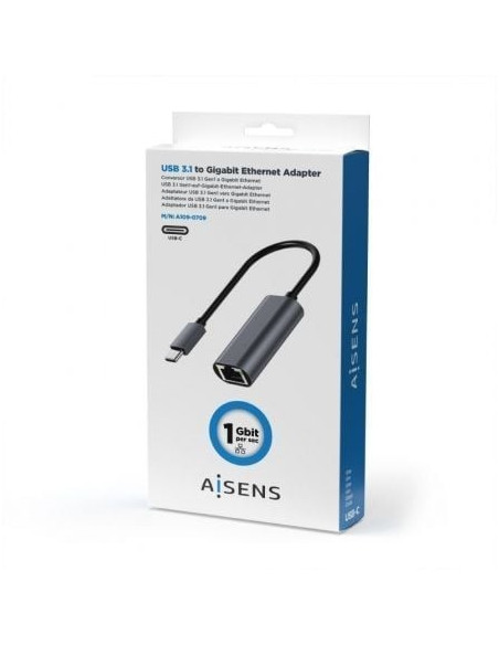 ADAPTADOR AISENS USB-C A ETHERNET GIGA GREY