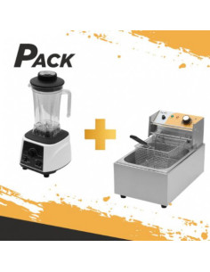 PACK FREIDORA INDUSTRIAL 9 LTROS 2500W + BATIDORA PROFESIONAL 2000W CHEFPRO