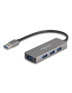 DeLOCK Concentrador USB 5 Gbps de 4 puertos con conector USB Tipo-A - Puertos USB Tipo-A en el lateral