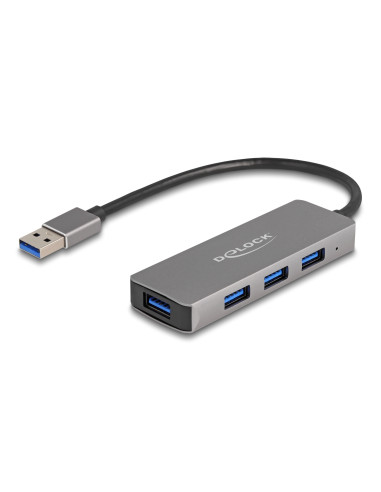 DeLOCK Concentrador USB 5 Gbps de 4 puertos con conector USB Tipo-A - Puertos USB Tipo-A en el lateral