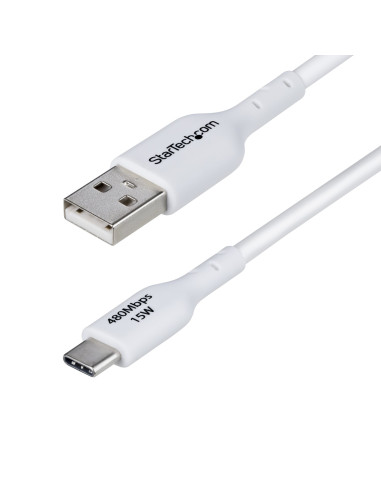 StarTech.com Cable de Carga USB-A a USB-C Blanco de 2m - Cable de