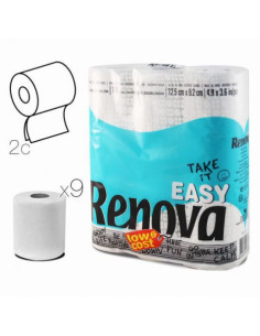 PACK 9 ROLLOS PAPEL HIGIENICO DOBLE CAPA RENOVA