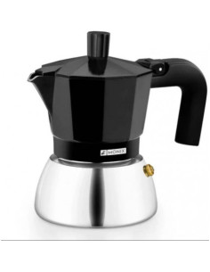 CAFETERA ITALIANA 9 TAZAS INDUCCION INOX NEGRA MONIX