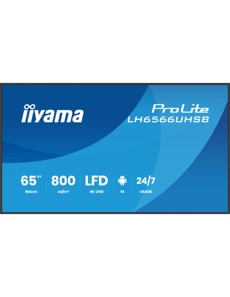 iiyama LH6566UHSB-B1AG pantalla de señalización Pantalla plana para