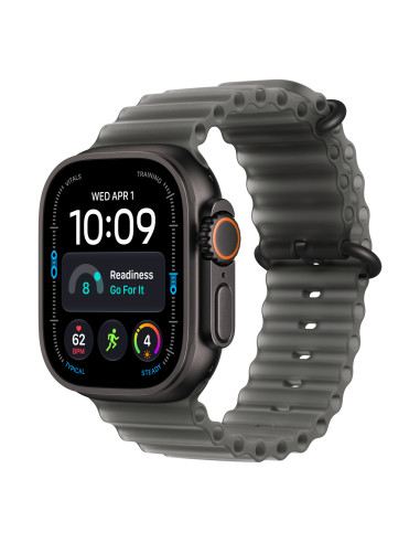 Apple Watch Ultra 4 (GPS + Cellular) - Caja de titanio negro de 49 mm - Correa Ocean negro traslúcido