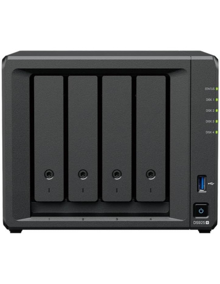 UNIDAD NAS SYNOLOGY DS925+ 4 HDD/SSD/NVME DISKSTATION CPU 2.2GHZ 4GB BLACK
