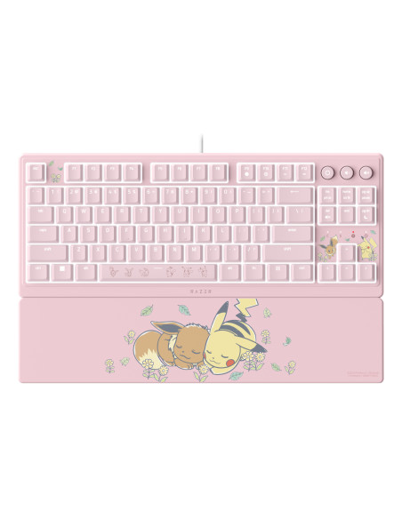 Razer Ornata V3 Tenkeyless – Pikachu & Eevee Edition teclado Juego USB Rosa